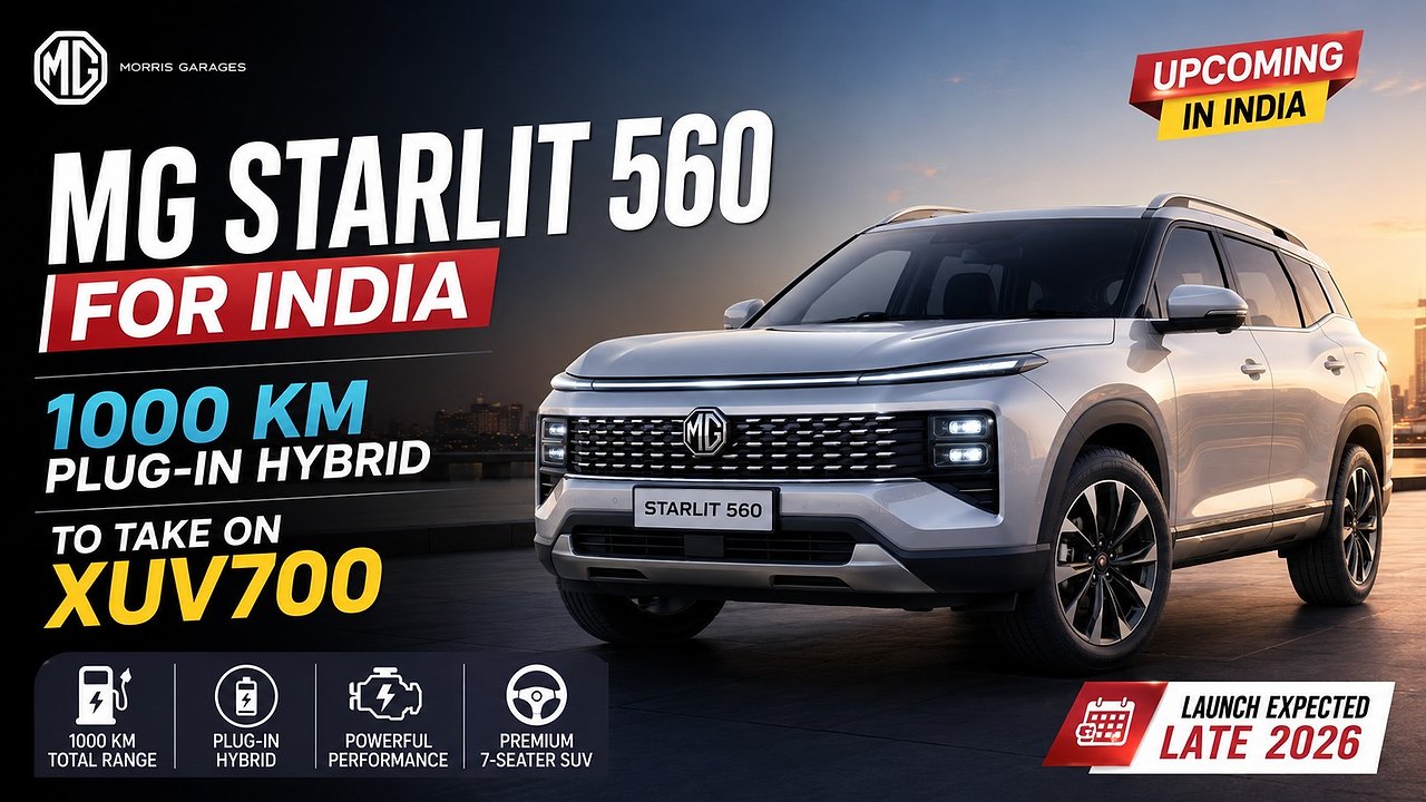 MG Starlit 560 for India: 1000 km plug-in hybrid to take on XUV700