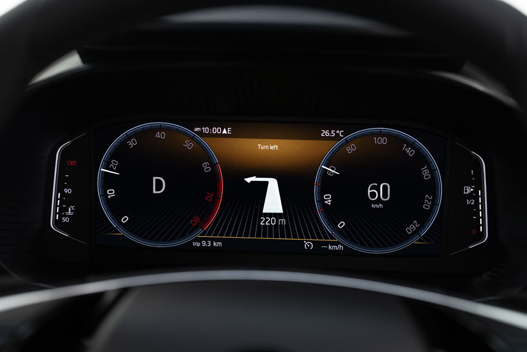 Skoda Slavia — New 26.03 cm Škoda Virtual Cockpit digital cluster