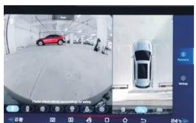 BYD Atto 3 — 360-degree surround-view camera with transparent-view display