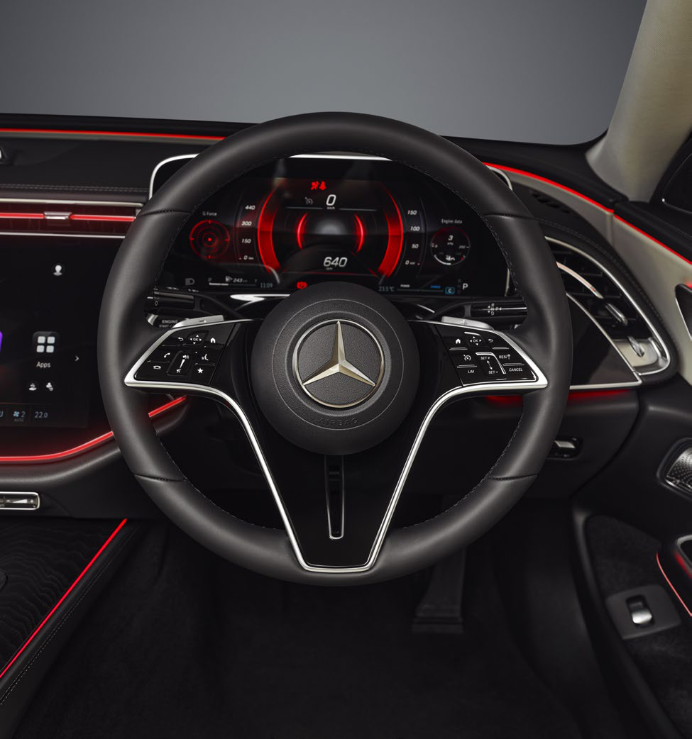 Mercedes-Benz E-Class — Multifunction steering wheel in Nappa leather with digital instrument cluster