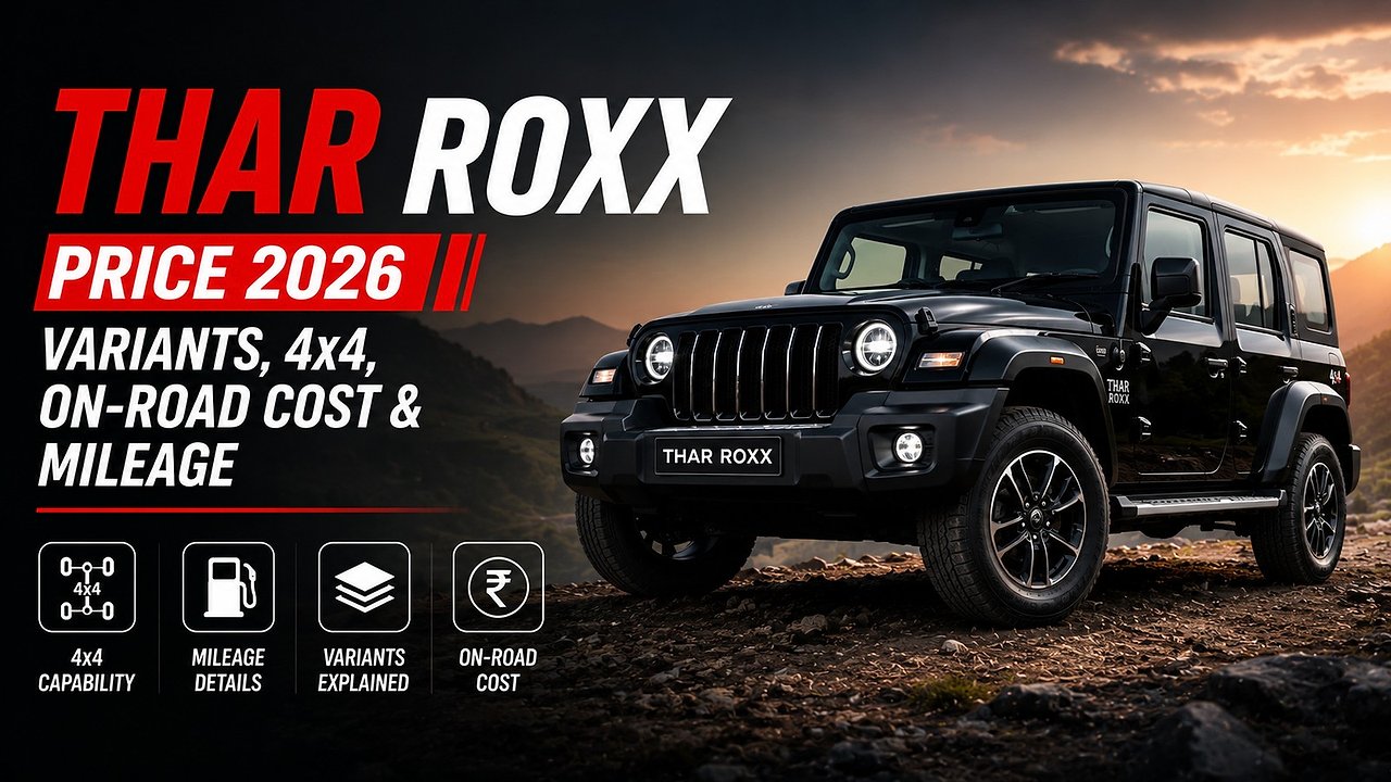 Mahindra Thar Roxx Price in 2026: Variants, 4x4 Cost, Mileage and Which One to Buy.