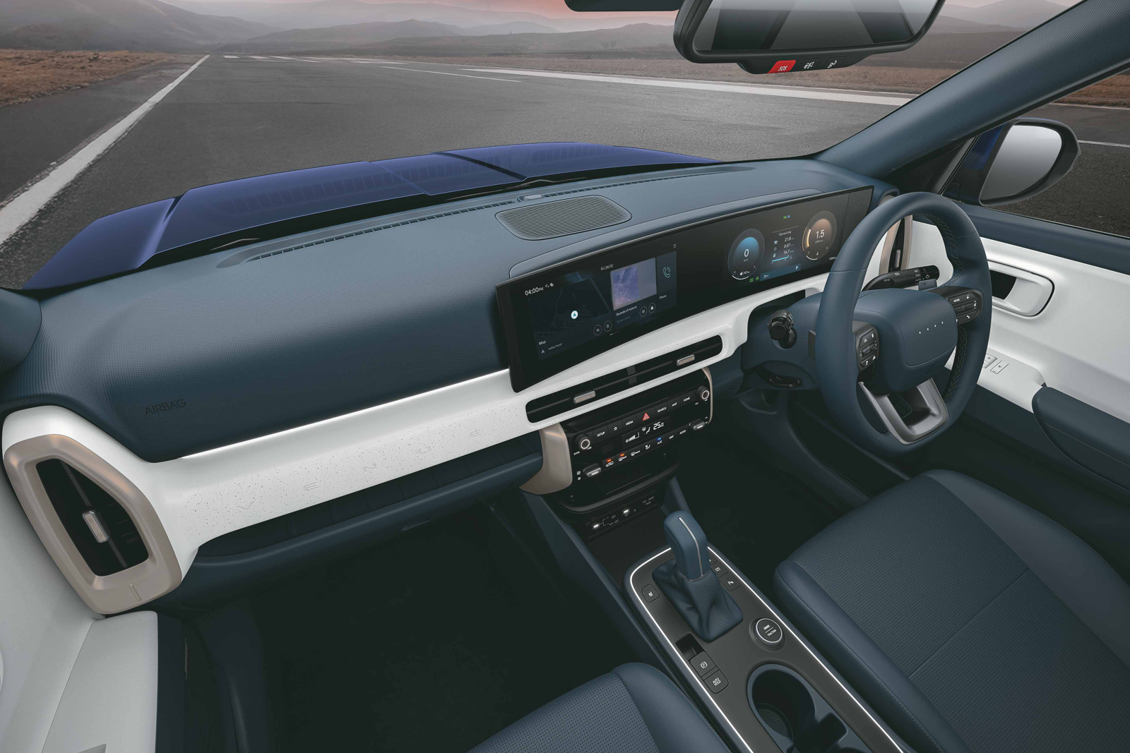 Hyundai Venue — Dual 62.5 cm (12.3-inch + 12.3-inch) curved panoramic display