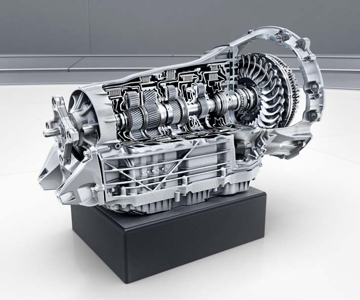Mercedes-Benz GLE — 9G-TRONIC 9-speed automatic transmission (cutaway).