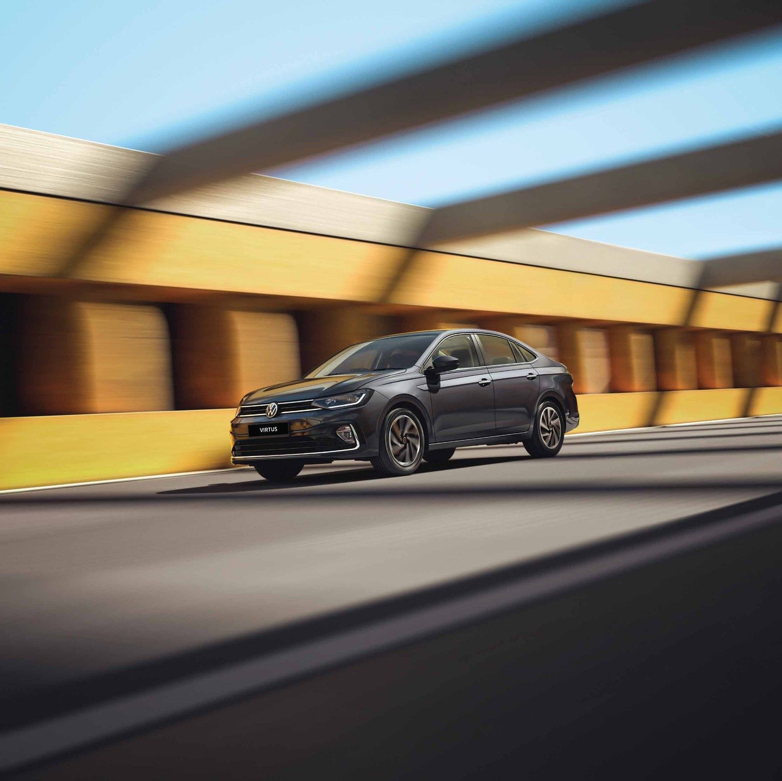Volkswagen Virtus — Turbocharged 1.5 TSI EVO engine with a slick 7-speed DSG for effortless, punchy pace.