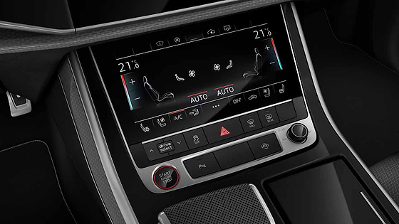 Audi SQ8, Lower MMI touch display for climate and comfort controls.