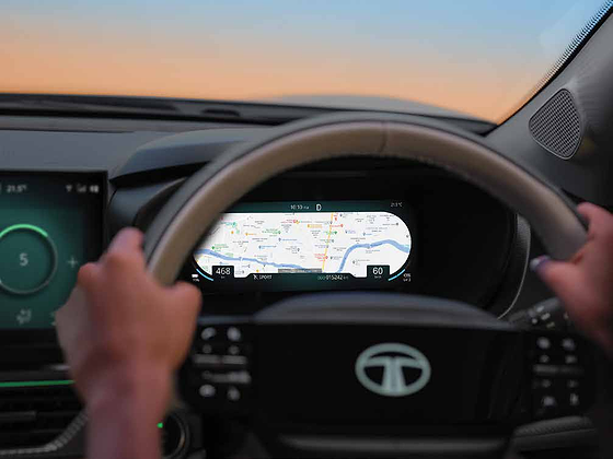 Tata Curvv EV, 26.03 cm digital cockpit with driver-view maps and multi dial views