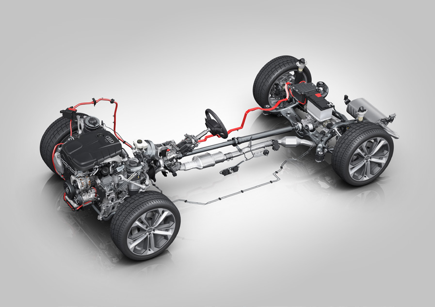 Audi Q5 — quattro all-wheel drive drivetrain layout with the 2.0 TFSI engine.