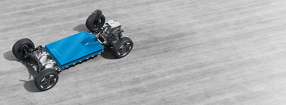 Maruti Suzuki e Vitara, Skateboard EV platform with the drive motor over the front axle and a flat battery pack mounted low in the floor.