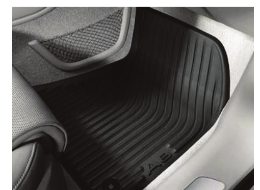 Audi A8 L — All-weather rubber floor mat shaped to the A8's front footwell