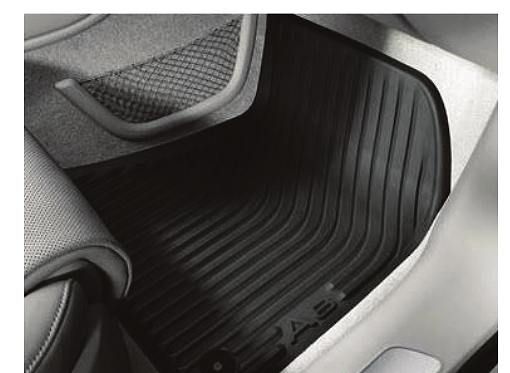 Audi A8 L, All-weather rubber floor mat shaped to the A8's front footwell