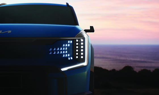 Kia EV9, Digital Pattern Lighting Grille with Intelligent Ice Cube LED Projection Headlamps