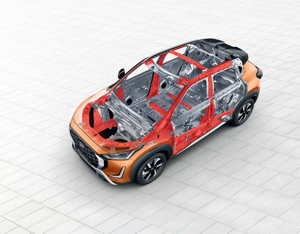 Nissan Magnite — Body shell built with high-tensile-strength steel for occupant protection.