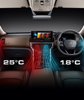 Mahindra Scorpio N — Dual-zone fully automatic climate control with independent temperature zones