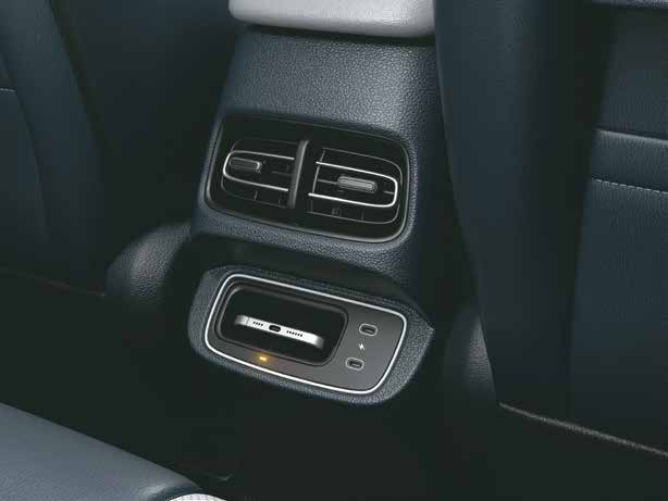 Hyundai Creta Electric — Rear AC vents with a rear wireless charging pad