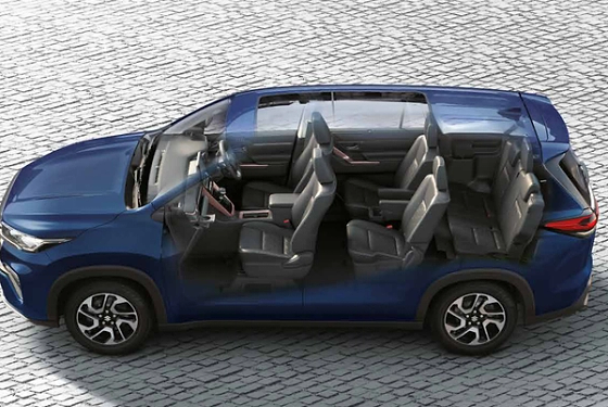 Maruti Suzuki Invicto, Cut-away view of the three-row cabin with a seven-seat layout and second-row captain seats.