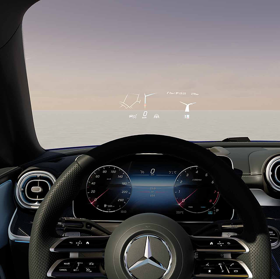 Mercedes-Benz Mercedes-Maybach EQS SUV, Head-up display projecting navigation and speed above the driver cluster