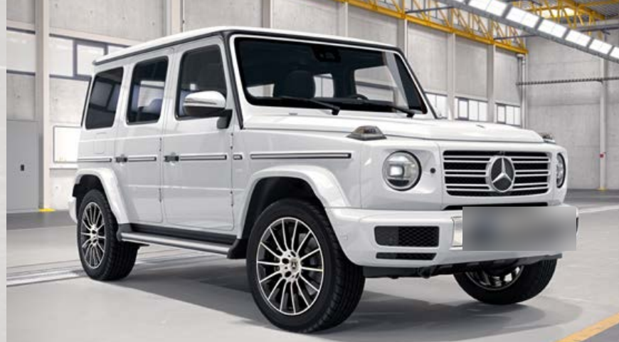 Mercedes-Benz G-Class — AMG Line package: multi-spoke AMG light-alloy wheels, flared wheel arches and chrome-accented bumpers on the exterior