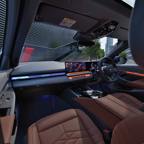 BMW 5 Series , BMW Curved Display combining the digital instrument cluster and central control display