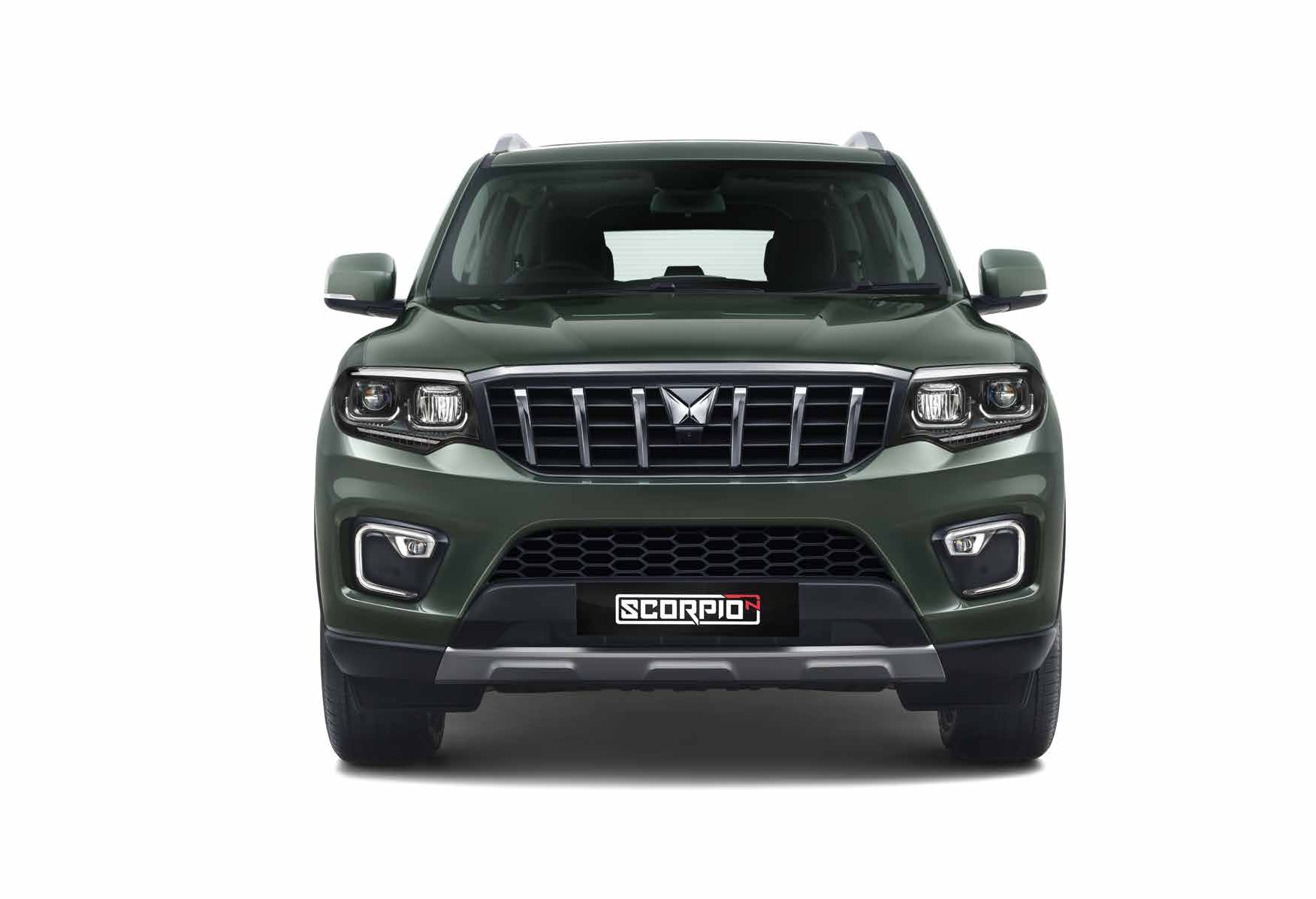 Mahindra Scorpio N — Signature double-barrel LED headlamps with sting-shaped DRLs framing the fog lamps