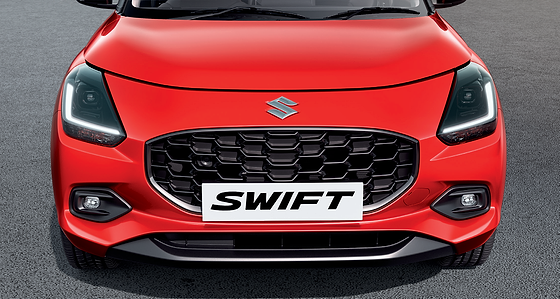Maruti Suzuki Swift, Front fascia with glossy black honeycomb grille and Suzuki emblem