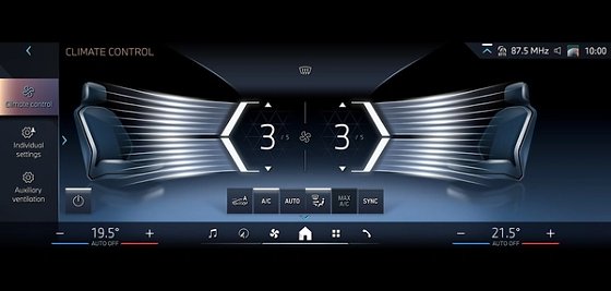 BMW i5 LWB, Four-zone automatic climate control with a nano-particle cabin filter.