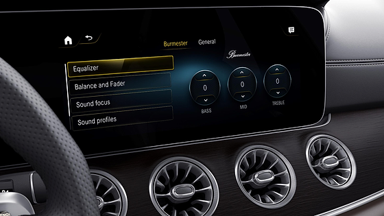 Mercedes-Benz Mercedes-AMG GT 63 S E Performance, Burmester surround sound system equalizer within MBUX.