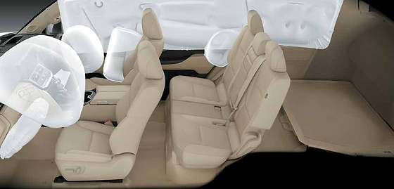 Toyota Land Cruiser, Comprehensive SRS airbag protection across the cabin