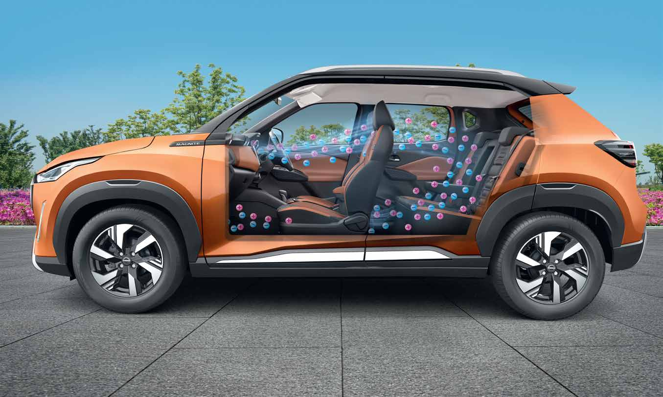 Nissan Magnite — PlasmaCluster ionizer purifying the cabin air.