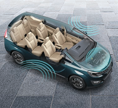 Mahindra Marazzo — Cutaway illustrating the sound-insulated cabin engineered for a quiet ride