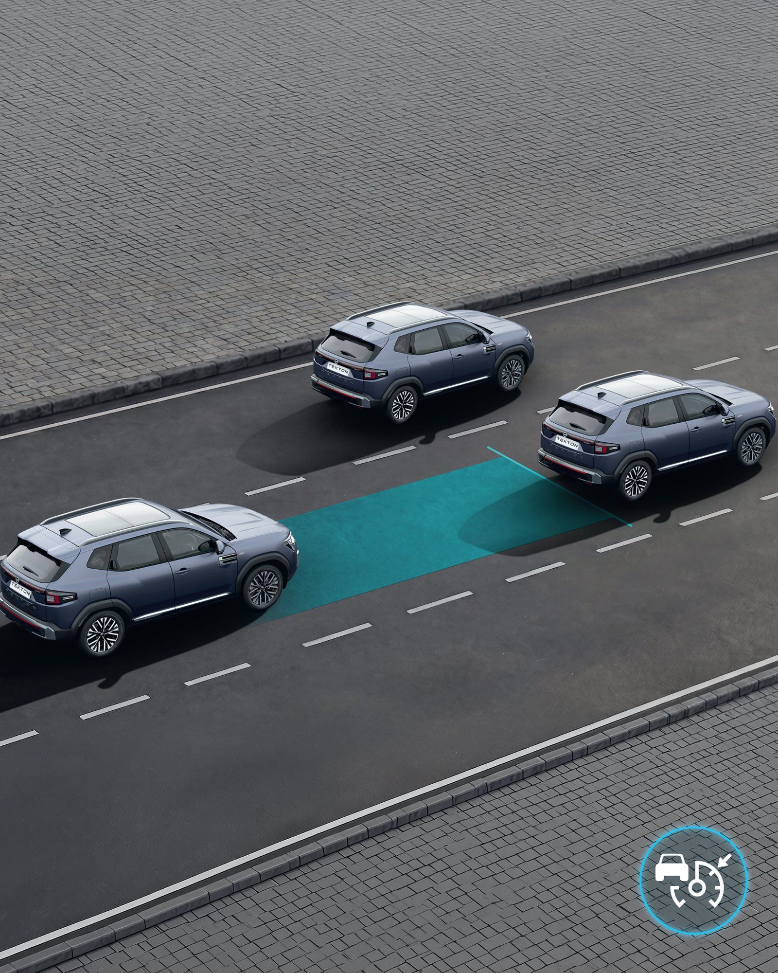 Nissan Tekton — Adaptive Cruise Control with Stop & Go holds a set gap to the car ahead