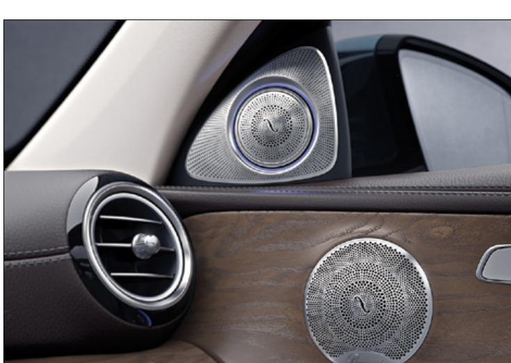 Mercedes-Benz Mercedes-AMG S 63 E Performance — Burmester high-end 3D surround sound system with an illuminated tweeter and door speaker