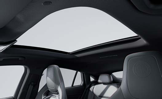 Mercedes-Benz Mercedes-AMG GLC 43 4MATIC Coupe — Panoramic sliding sunroof floods the cabin with light and adds an airy, exclusive ambience.