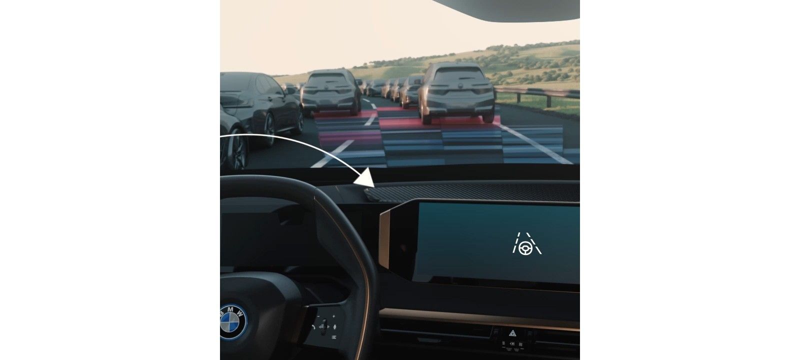 BMW i7, Driving Assistant with lane keeping, steering assist and automatic emergency braking