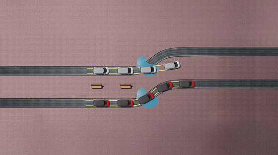 Maruti Suzuki Wagon R, ABS with EBD illustration showing shorter, more controlled stops versus a vehicle without ABS.