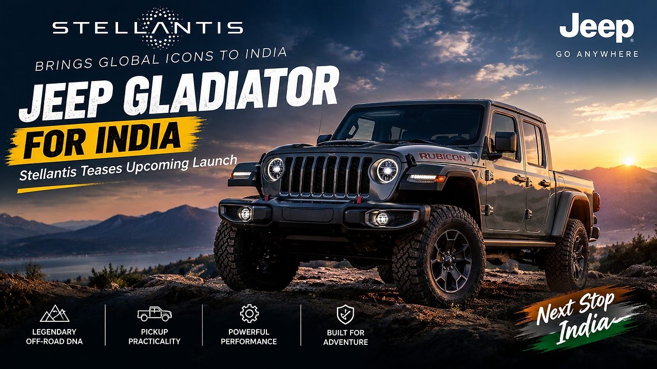 Jeep Gladiator for India: Stellantis teases a ₹75-lakh pickup to revive the brand