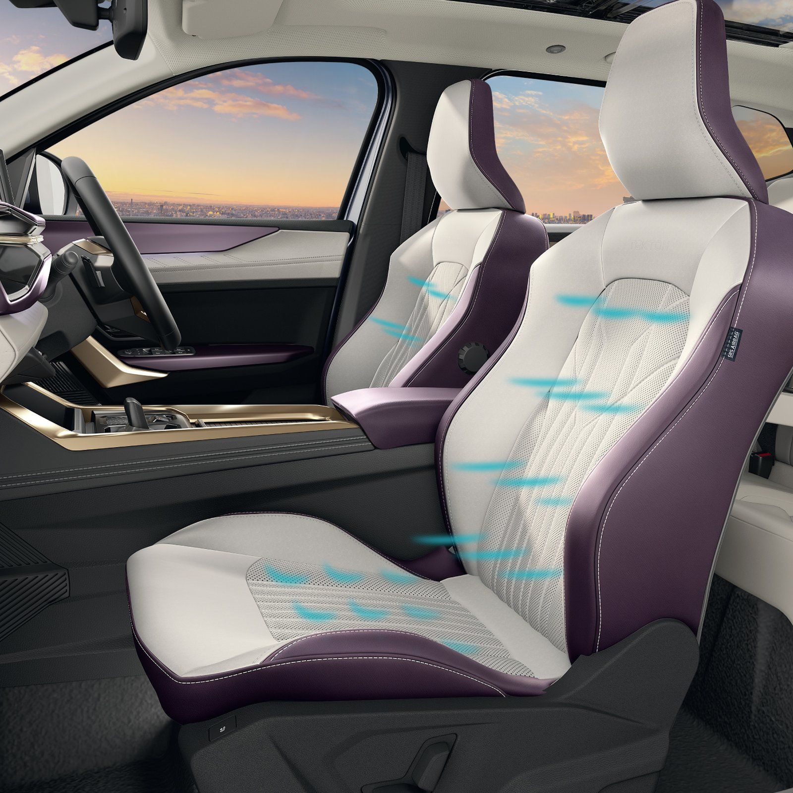 Nissan Tekton — Active Comfort front seats - powered, ventilated and lumbar-adjustable