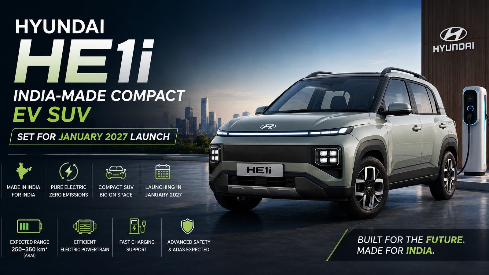Hyundai HE1i: India-made compact EV SUV set for January 2027 launch