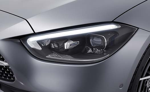 Mercedes-Benz C-Class, DIGITAL LIGHT LED headlamp with intricate internal signature