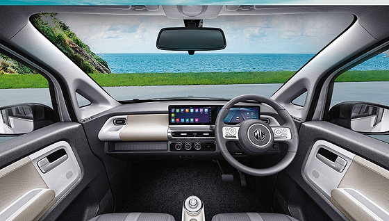 MG Comet EV, Dashboard with floating twin display and MG multifunction steering