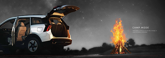 Mahindra XEV 9S, Camp Mode keeps power running so you can relax and recharge outdoors