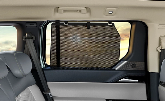 Tata Sierra EV, Rear window sunshade gives privacy and sun protection, deployed from your seat