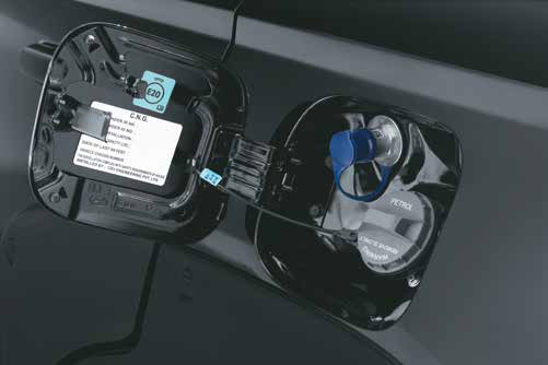 Hyundai Exter — CNG filling nozzle placed next to the petrol filler