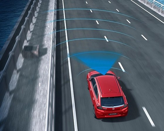 Toyota Glanza, Adaptive cruise control holds a set gap to the car ahead on the V (O) variant
