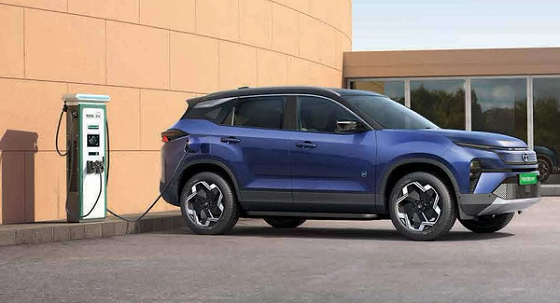 Tata Harrier EV, A 120 kW DC fast charger adds up to 250 km of range in 15 minutes to the 75 kWh battery pack