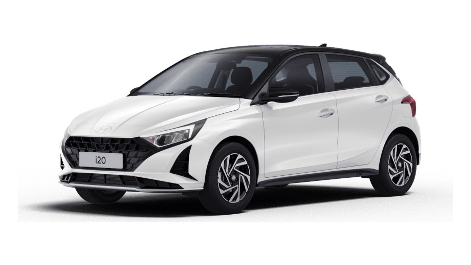 Hyundai i20 in Atlas White with Abyss Black