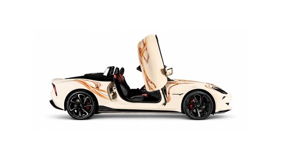 MG Cyberster, Cyberster Couture Edition: white body with orange 'Serpent Infinity' streaks, gold MG emblems and an embroidered tonneau cover, designed with couturier Gaurav Gupta. Limited to 50 units at ₹87.49 lakh (ex-showroom), sold only through MG Select.