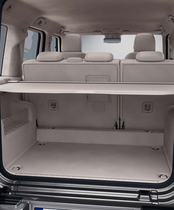 Mercedes-Benz G-Class — Load compartment behind the rear seats with the retractable EASY-PACK load-compartment cover in place