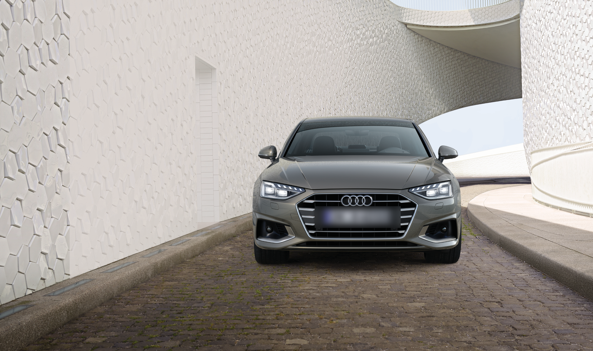 Audi A4 — Audi Singleframe grille flanked by full-LED headlamps