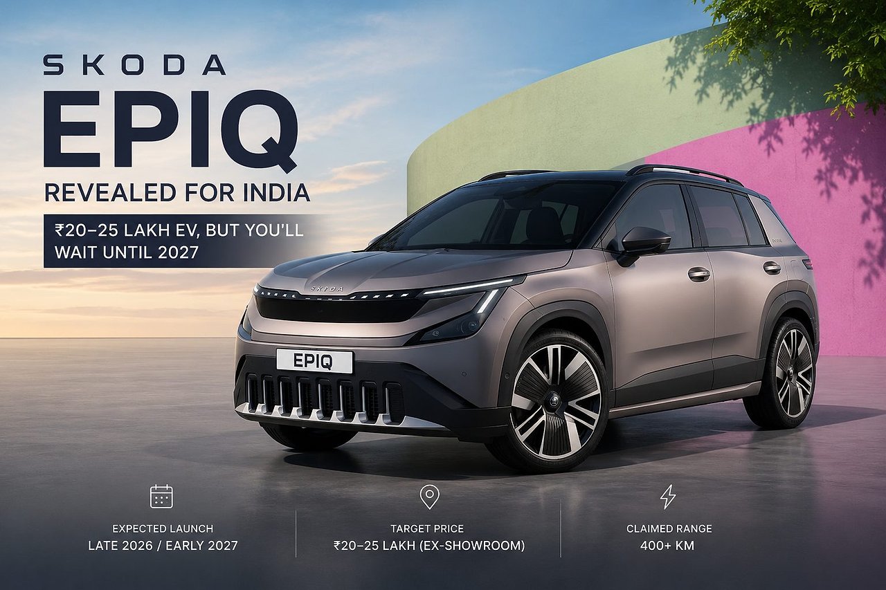 Skoda Epiq revealed for India: ₹20–25 lakh EV, but you'll wait until 2027