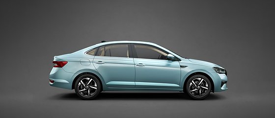 Skoda Slavia, Rear three-quarter view in the new Arctic Silver